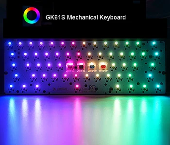 

GK61S Hot-swap Mechanical Keyboard Bluetooth RGB Backlit Tyce-C Plastic Case Plate PCBA Stabs Full Keyboard DIY