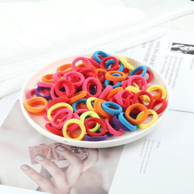 100pcs/Set Girls Colorful Nylon Hair Bands Children Ponytail Holder Scrunchie Small Elastic Headband Cute Kids Hair Accessories 100pcs style 2