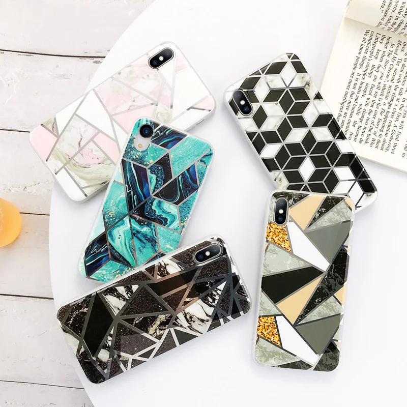 Lovebay чехлы для телефонов с геометрическим мрамором и текстурой для iPhone 11 X XR XS Max 11 Pro Max мягкие чехлы imd чехол для iPhone 6 6S 7 8 Plus