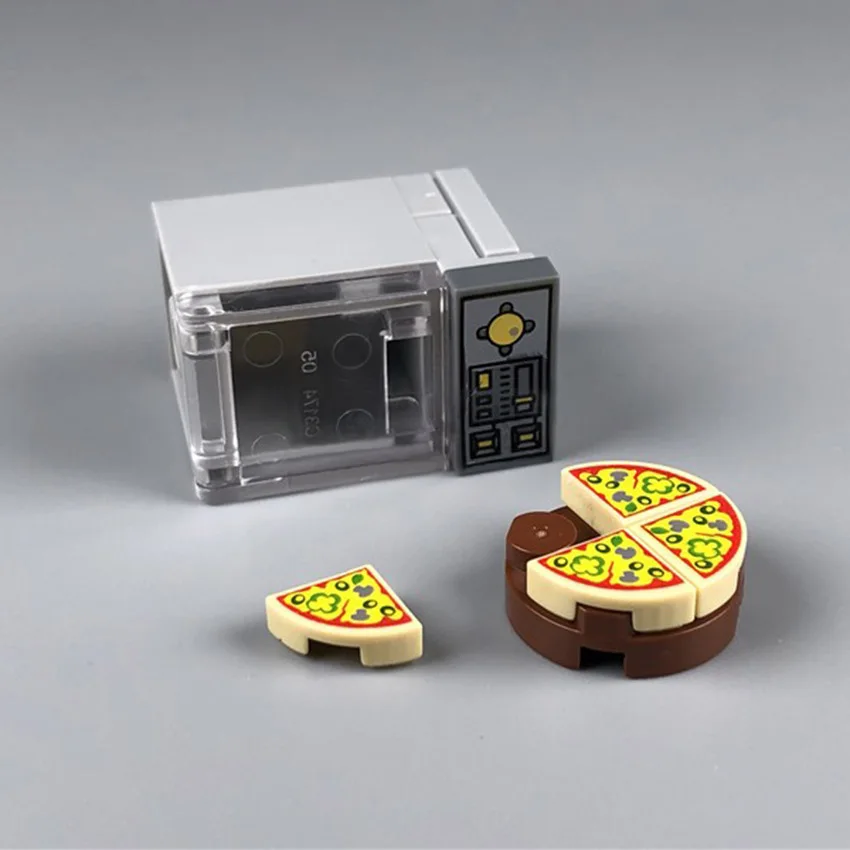 Legoinglys Scene Toy Block Microwave Table Turkey Pizza Building Blocks Party Halloween MOC Accessories Bricks DIY Kits Toys  (4)