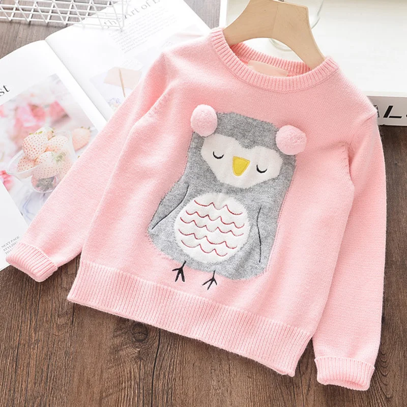 Mayfair Cabin/осенние свитера для девочек; зимняя одежда для девочек; свитер с рисунком Совы; детская одежда с вышивкой; Вязаная Шерстяная Одежда для детей