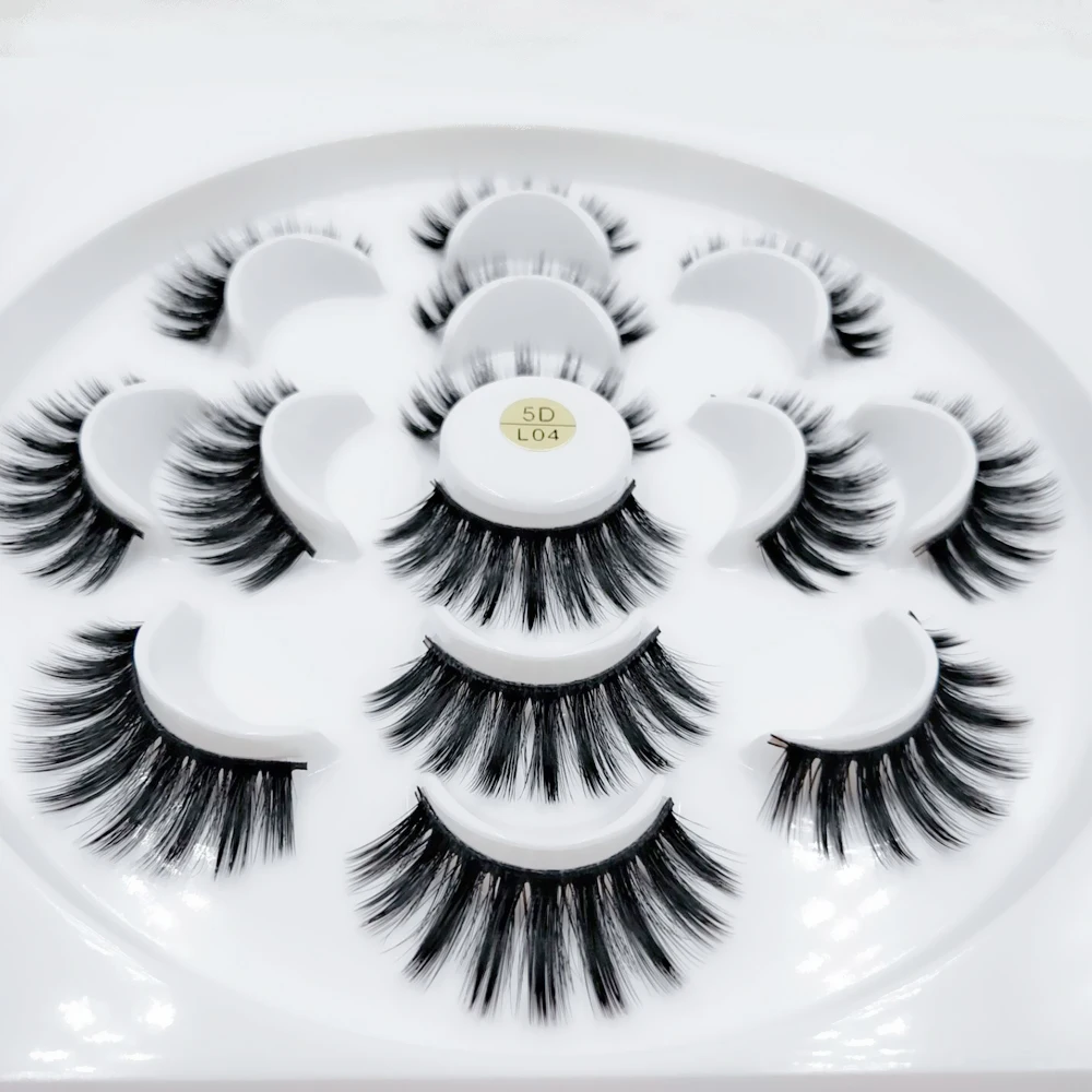 QSTY 7 Pairs 3D Mink Lashes natural handmade volume soft lashes long eyelash extension real mink 3