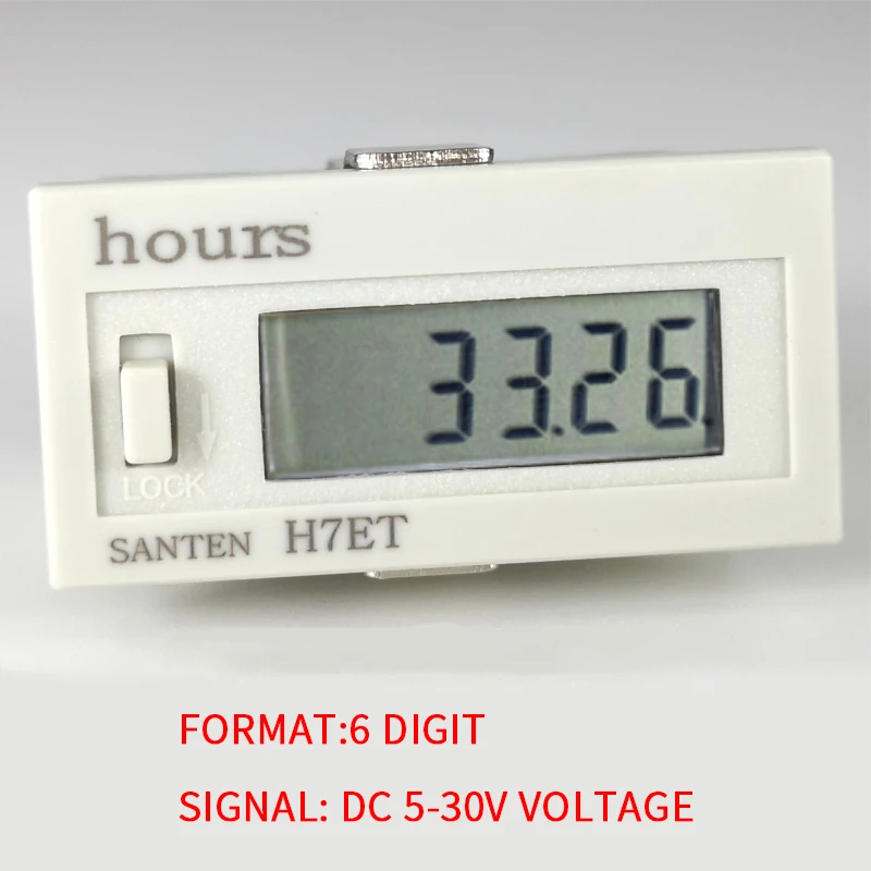 DC 5-30V AC100-240V таймер кумулятивный часов без напряжения DC 5-30 в ключ блокировки 6 цифр ЖК-счетчики 9999H59M счетчик часов - Цвет: DC 5-30V