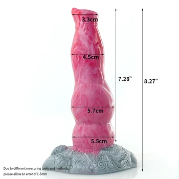 YOCY Huge Knot Dildo Wolf Dog Penis Realistic Animal Cock Sexy Toys Silicone Intimate Anal Butt Plug Masturbator With Sucker 2