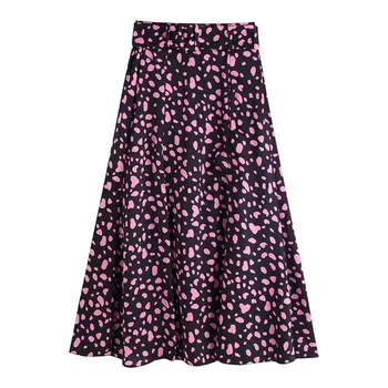 

Autumn 2019 women's New Retro High waist with waistband draped skirt with split decoration MIDI long skirt 04661266620