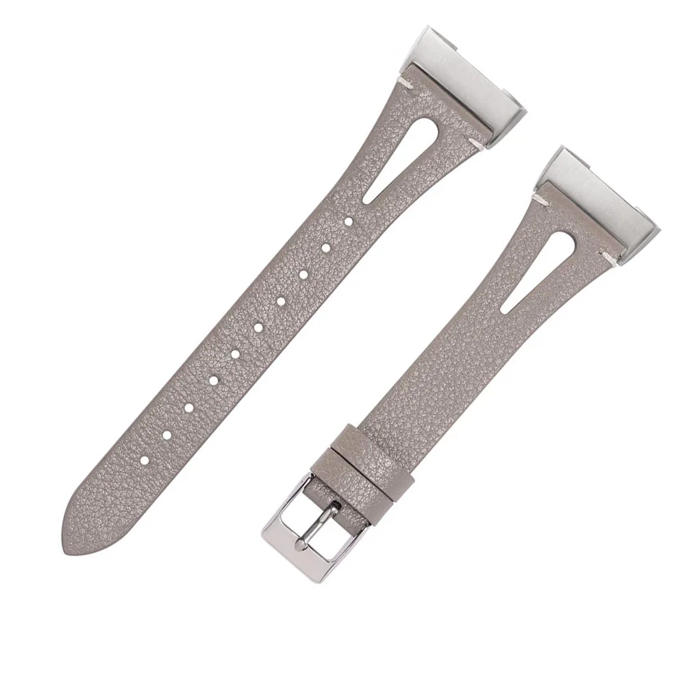 Ремешок из натуральной кожи для Fitbit Charge 3 с острым концом, ремешок для браслета, аксессуары для заряжать hr 3 Special Edition - Цвет ремешка: Grey