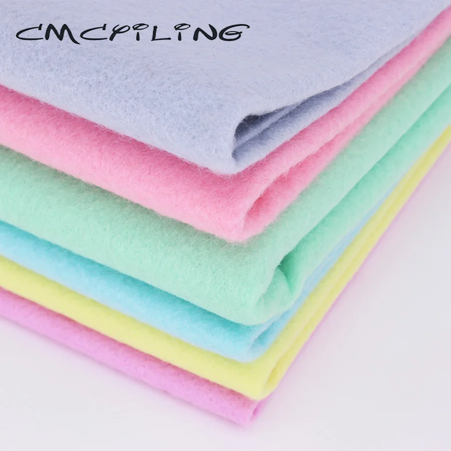 Patchwork Soft Felt Fabric For Needlework DIY Sewing Dolls Crafts Polyester Cloth 6 Pcs/Lot 45cm*55cm felt fabric sheet
