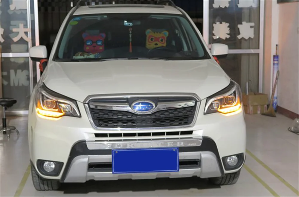 Пара для Subaru Forester светодиодный фары 201- Forester HID фары биксеноновые фары Противотуманные фары Дневные ходовые огни двойные линзы