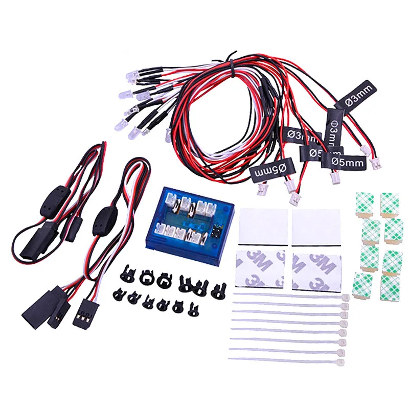 New RC car lighting RC12 12LED flashing light line system 2 PPM FM FS 2.4G kit brake + headlight + signal