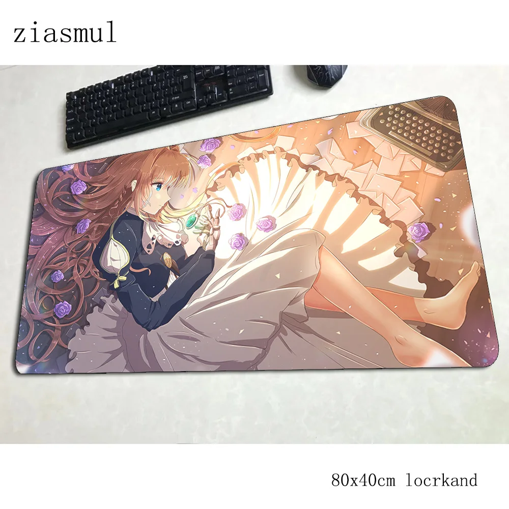

violet evergarden mousepad 80x40cm Natural Rubber Computer mouse mat gamer gamepad pc Kawaii gaming mousemat pad office padmouse