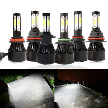 

2Pcs 4-Side Car led Headlight Bulbs Conversion Kit 72W 16000lm H7 H11 H4 9005 9006 6500K COB Car Styling replaced LED Fog Lights