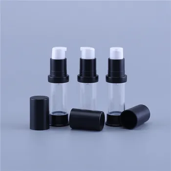 

6pcs 5ML Portable Empty Vacuum Pump Airless Bottles Cosmetic Lotion Bottle Pump Travel Vials Container Black Cap Lids