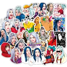 10/30/50 pçs à prova dbillie água billie eilish dos desenhos animados adesivos skate geladeira snowboard guitarra da motocicleta etiqueta do portátil brinquedo clássico(China)