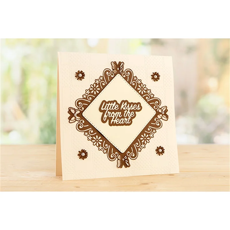 

Little Kisses From the Heart Butterfly Frame Metal Cutting Dies for DIY Scrapbooking Embossing Paper Card Making Crafts 2019 New