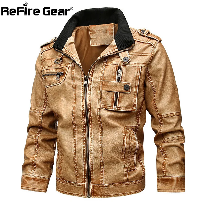 ReFire Gear куртка бомбер из искусственной кожи тактические куртки для мужчин зимние