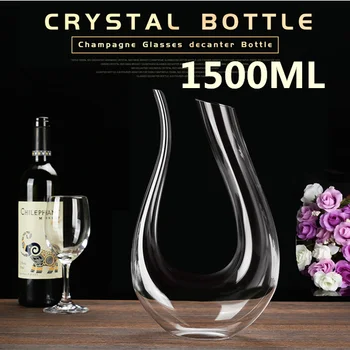 

1500ML Big Decanter Handmade Crystal Red Wine Brandy Champagne Glasses Decanter Bottle Jug Pourer Aerator For Family Bar