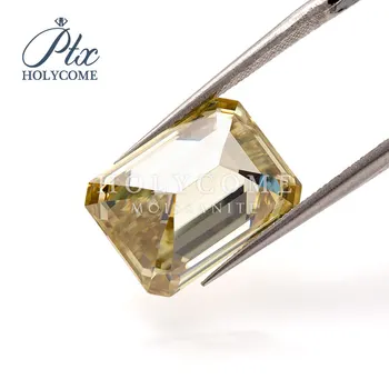 

Popular all over the world new color emerald cut yellow 6.5x5mm size loose synthetic moissanite diamond