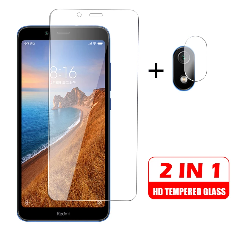 2 в 1 стекло для xiaomi redmi 7a 6a Защитная пленка экрана из закаленного стекла 9H 7 4x