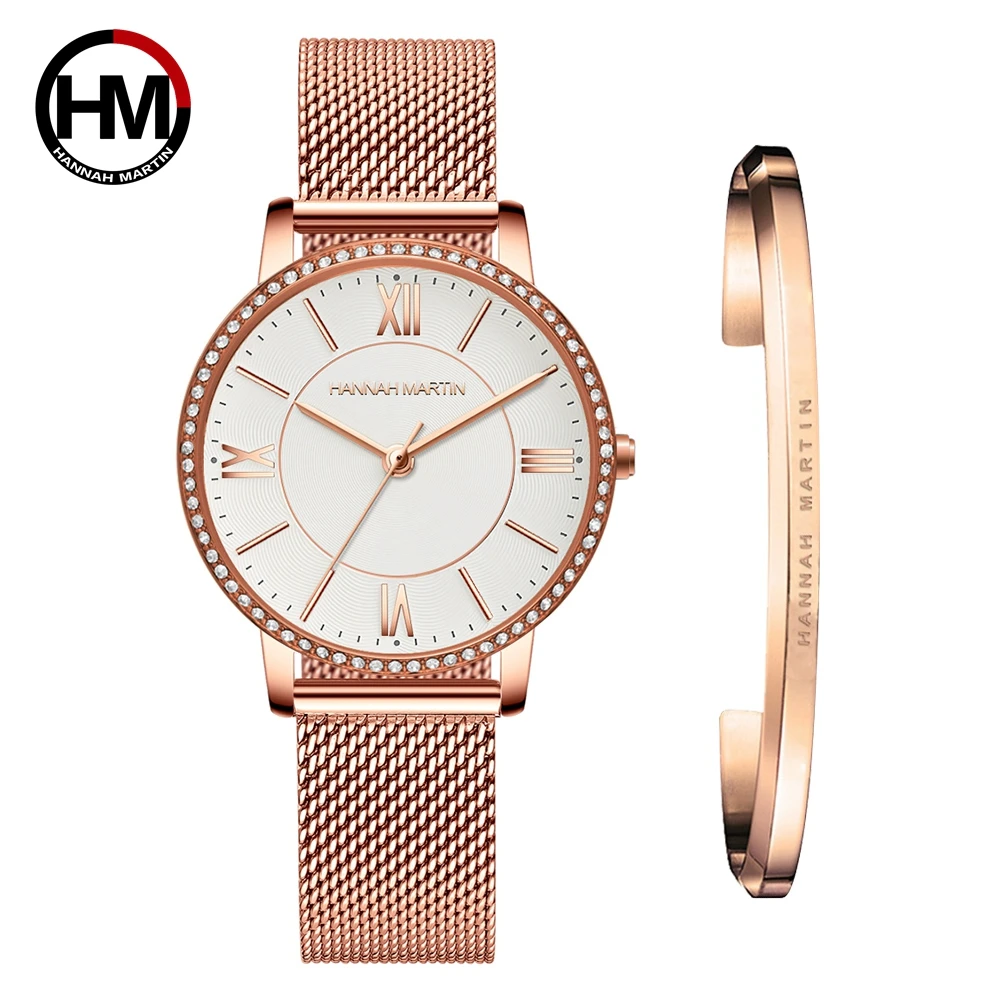 

Drop Shipping 1 Set Watch & Bracelet Women Japan Quartz Rhinestone Wristwatches Top Brand Luxury Fashion Casual Ladies Watch New