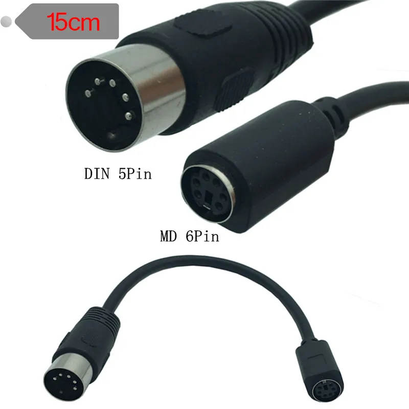 PS2 MD 6pin Female to DIN 5pin Male Кабель 0,15 м