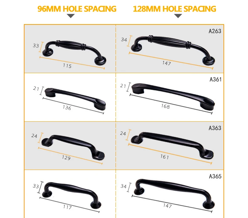 Американский современный стиль черные ручки шкафа Твердый алюминиевый сплав кухонный шкаф ручки для выдвижных ящиков оборудование для обработки мебели