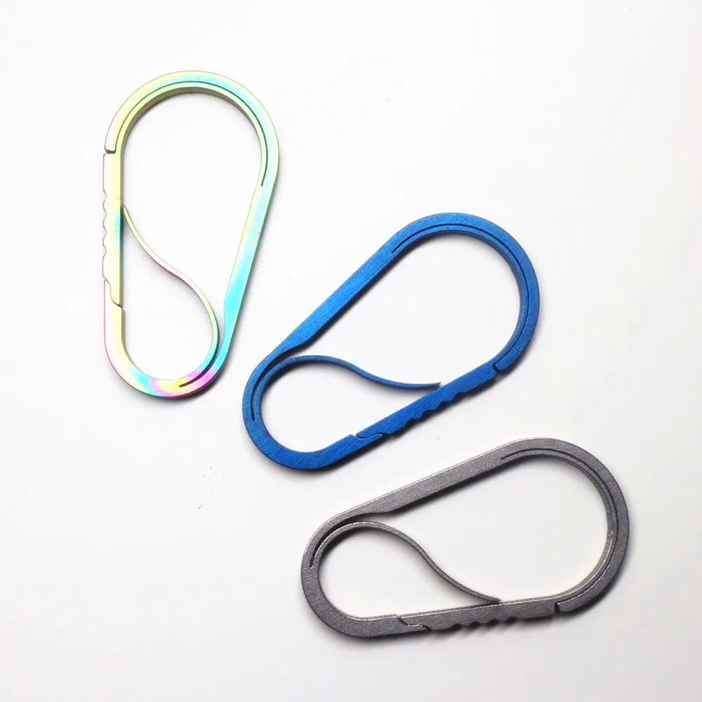 

Titanium Alloy TC4 One-piece Spring Anti-loss Hanger Fastener CNC Lathe Titanium Keychain Hanging Buckle Light