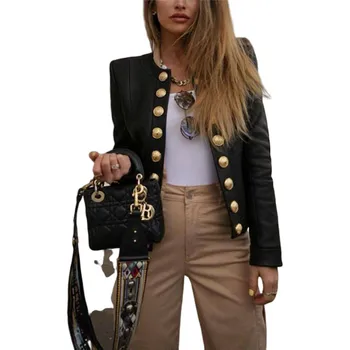 

Ladies' Autumn Slim Casual Coats New Solid Color Long Slevees Short Outwear Fashion Female's Buttons Open Front Blazers Suit Hot