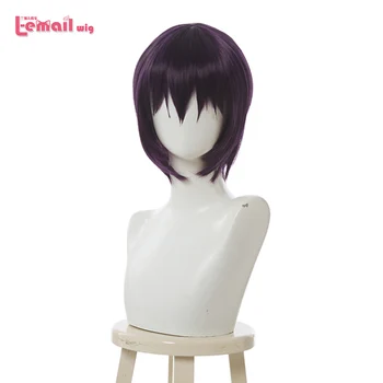 

L-email wig Anime Ghost In The Shell Kusanagi Motoko Cosplay Wigs Purple Short Bob Cosplay Wig Heat Resistant Synthetic Hair
