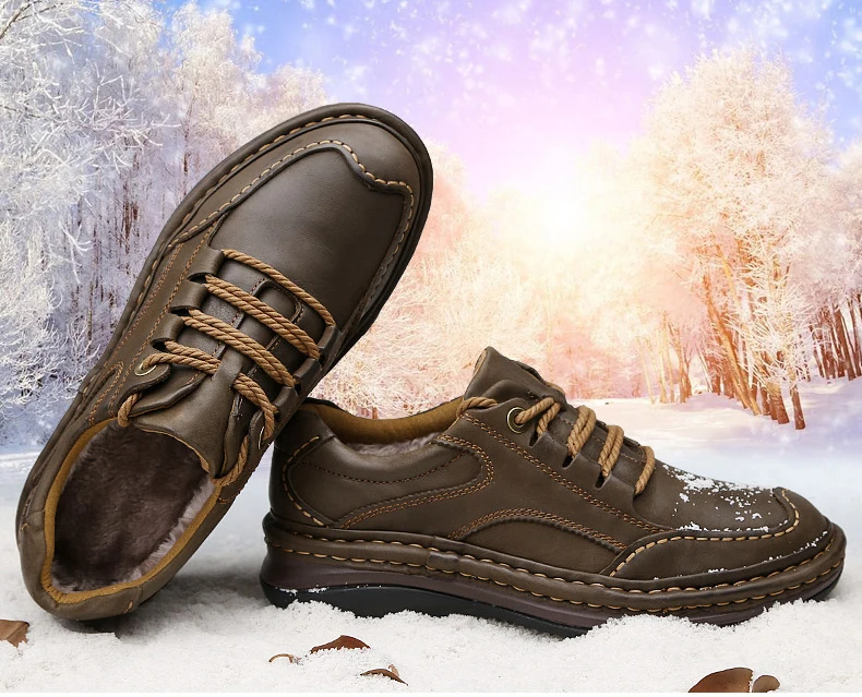 Мужские ботинки на меху в стиле ретро; ботинки из натуральной кожи наивысшего качества; Мужские Зимние ботильоны; модная мужская обувь на платформе