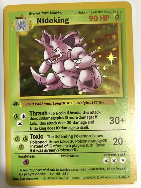 10PCS+1 1996 First Edition Pokemon Flash Cards Charizard Blastoise Venusaur Ninetales Mewtwo Zapdos Game Collection Cards 3