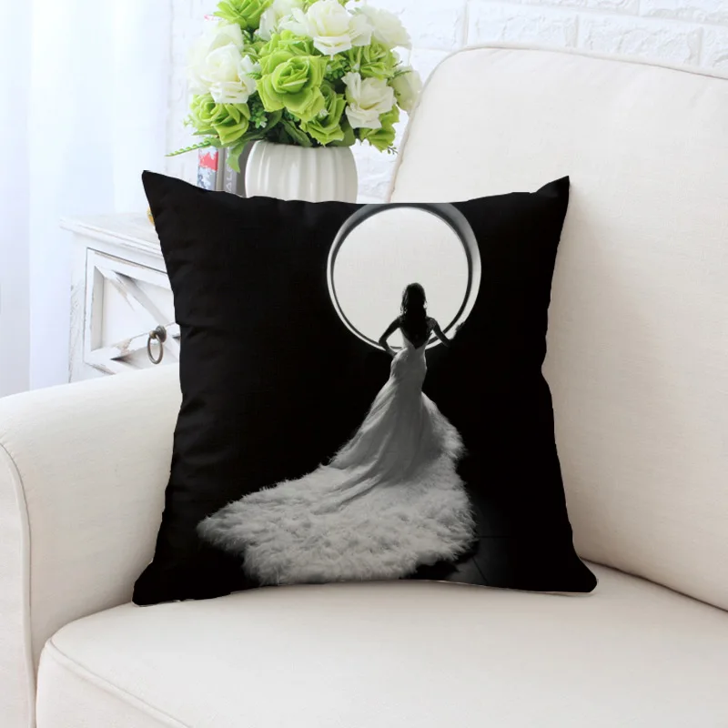 New Lady Portrait Cushion Cover Marilyn Monroe Super Woman Stars Pillow Cover High Quality Polyester Twill PillowCase Decorative - Цвет: BZ091-9