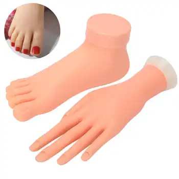 

Practice Fake Foot Hand Model Soft Manicure Tool Model for Nail Art Training Practice Tattoo Accessories
