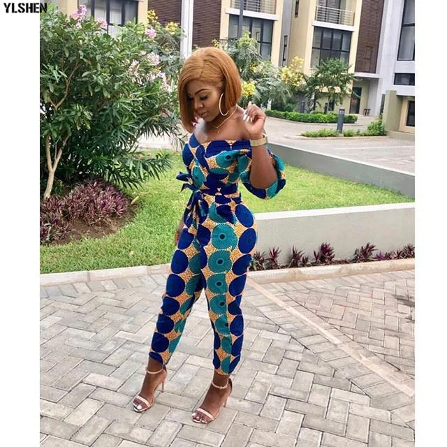 Dashiki African Clothes for Women Traditional Print  Jumpsuit Dresses Basin Riche Clothing Vetement Robe Africaine Femme 2019 27