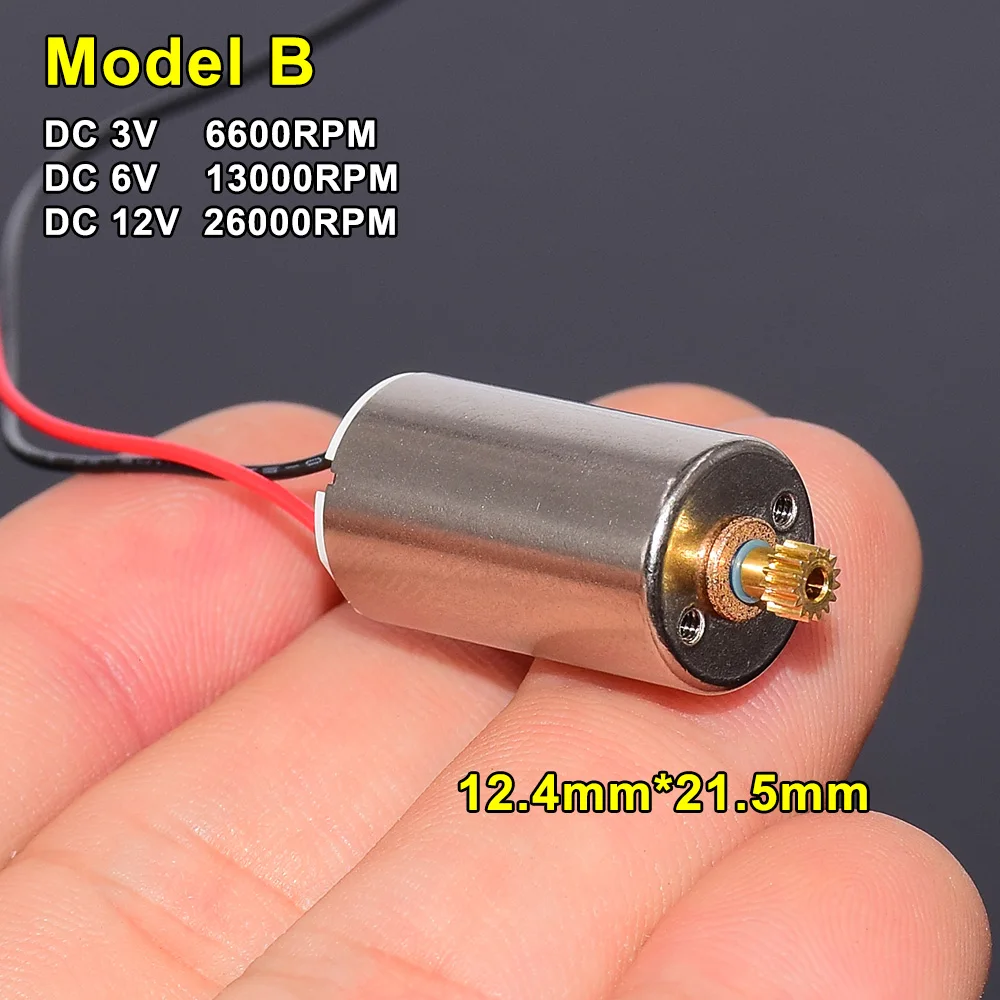 2 Pieces DC 3V Ultra Micro Rotor Motor 3mm x 4mm x 7mm .35g Wgt Electric Motor 