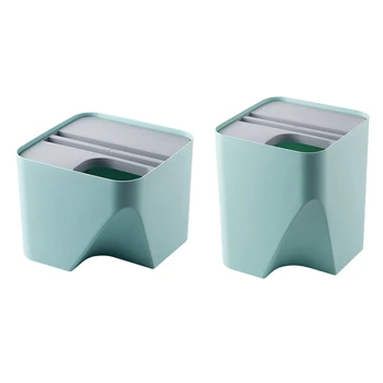 

2 Pcs Kitchen Trash Can Stacked Sorting Trash Bin Recycling Bin Household Dry and Wet Separation Waste Bin Rubbish Bin for Bathr