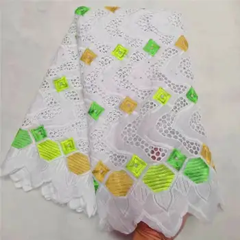 

5 yard Swiss lace fabric latest heavy beaded embroidery African cotton fabrics Swiss voile lace popular Dubai style ! HL202516