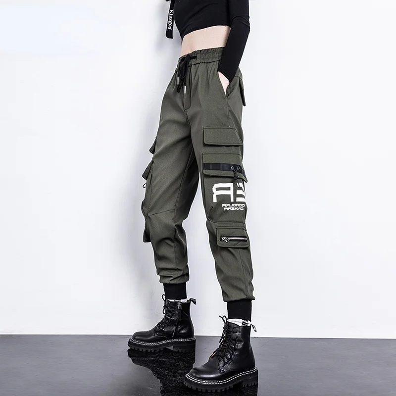 

New Cargo Pants Women For Autumn And Winter, Slimming, Casual Army Green Hip-hop Women Bottoms Pants Streetwear Women