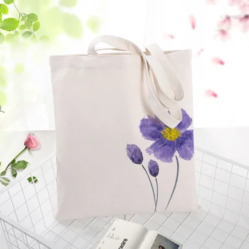 

purple series Canvas Tote Bag Shopping Bag Custom Print Logo Text DIY Daily Use Eco Ecologicas Handbag Reusable Recycle