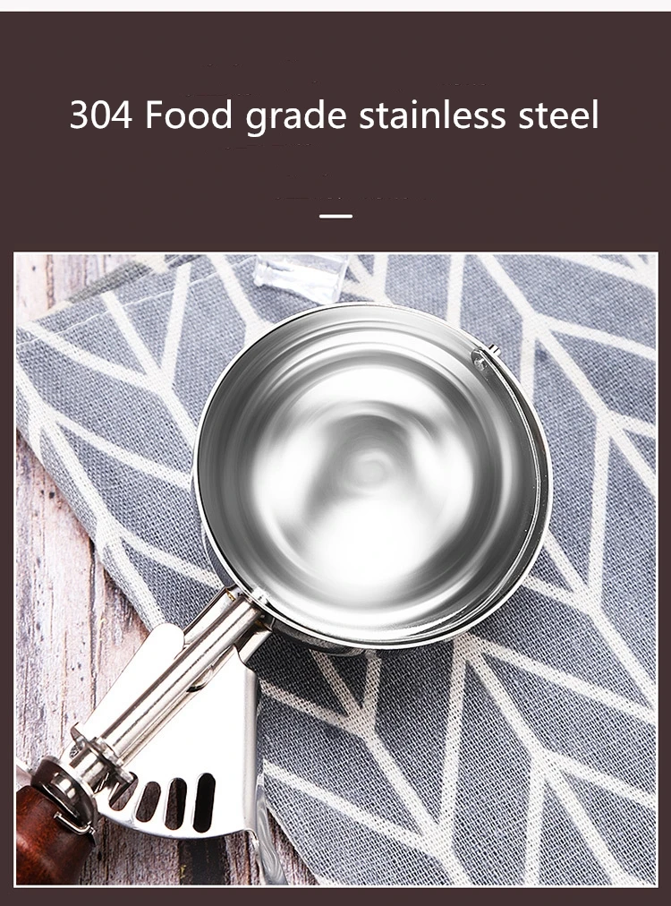 Redwood Stainless Steel Ice Cream Scoop Tool Cookie Scoop Icecream Spoon Kitchen Gadgets Sticks Potatoes Watermelon Fruit Padauk