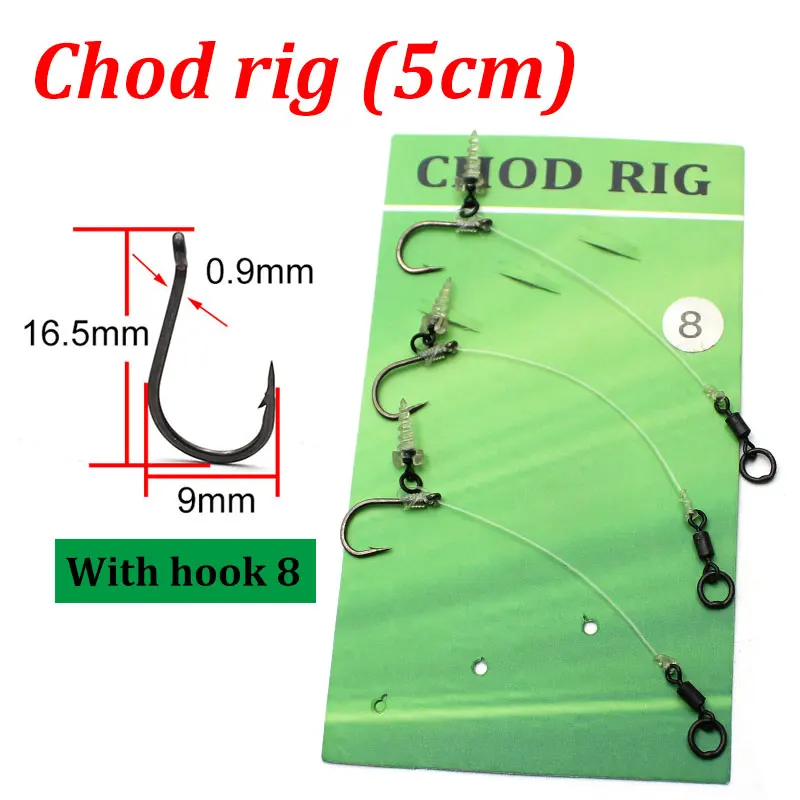 Sporting Goods NGT Chod Rigs Teflon Hooks 15lb Mono Micro Barbed size 8 Carp Fishing Tackle