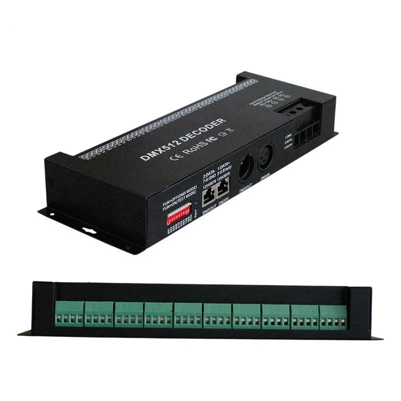 30 канала RGB DMX512 декодер светодиодная полоска DMX Управление Драйвер PWM Вход DC12 24V