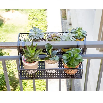 

Flower Pot Stand Rack Deck Rail Flowerpot Railing Shelf Balcony Rail Planter Shelf Fence Railing Flower Pots Holder
