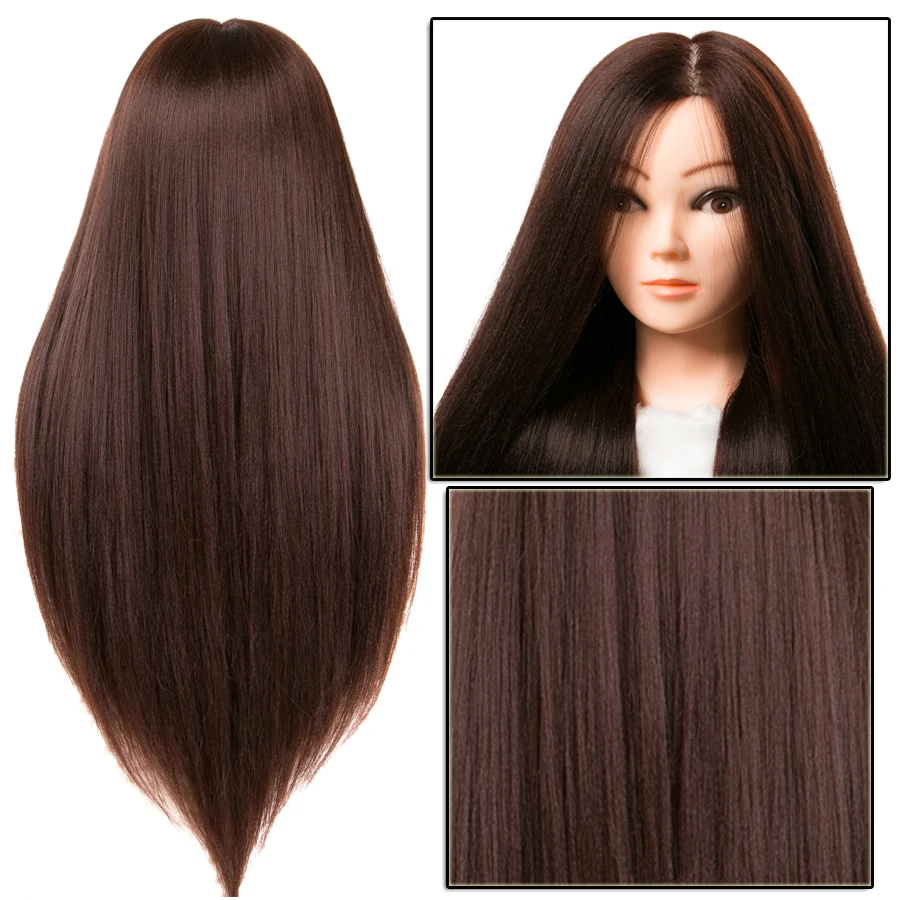 Training Mannequin Heads Doll Head With Synthetic Hair Silicone Mannequins  For Professional Hair Styling Hairdresser For Hairsty