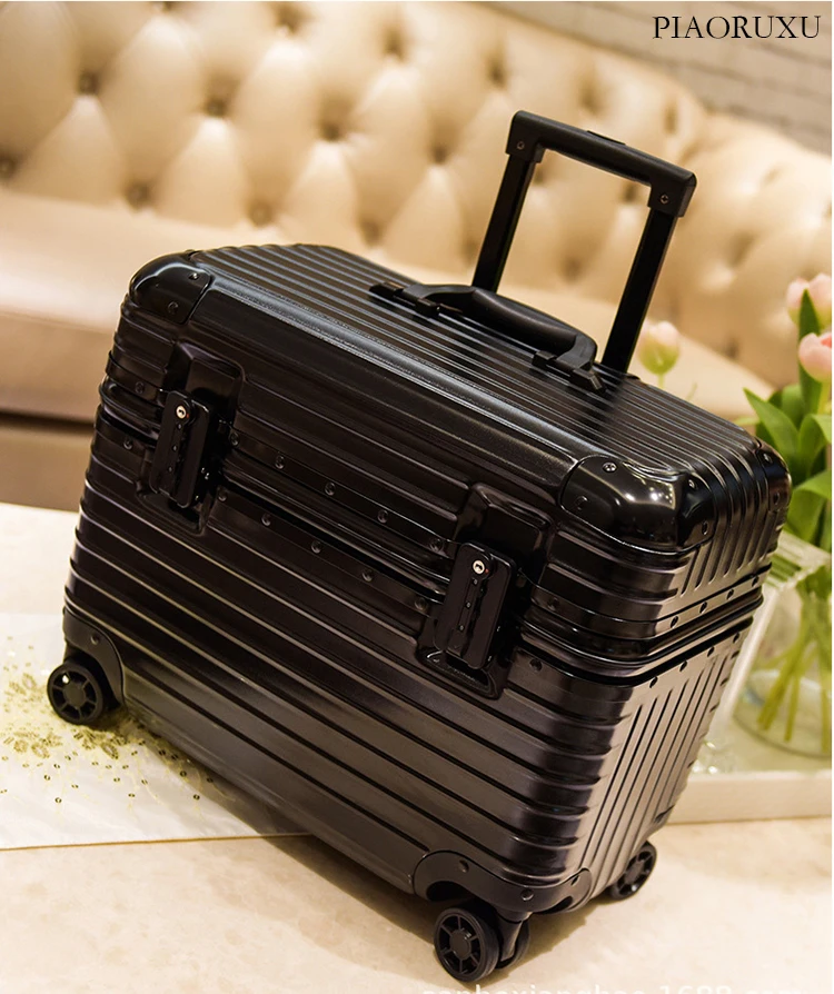 17 дюймов алюминиево-магниевый сплав чемодан на колёсиках полностью металлический чемодан для путешествий роскошный бренд бизнес сумки на колесиках золотой