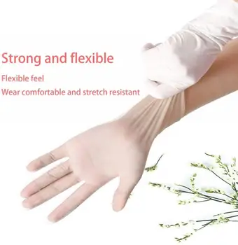 

100Pcs Disposable Gloves Latex Food-grade Household Safe PVC Gloves Home Bathroom Sanitary Gloves PVC Safe Cleaning Hand Sleeve