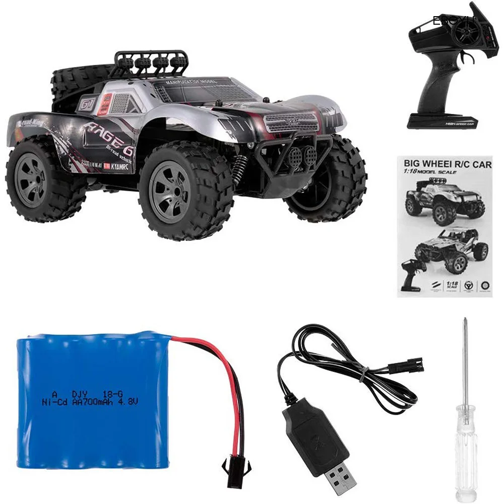 EBOYU 1885A RC автомобиль 2,4 GHz 1/18 2WD большое колесо внедорожный пульт дистанционного управления грузовик King RTR для детей начинающих