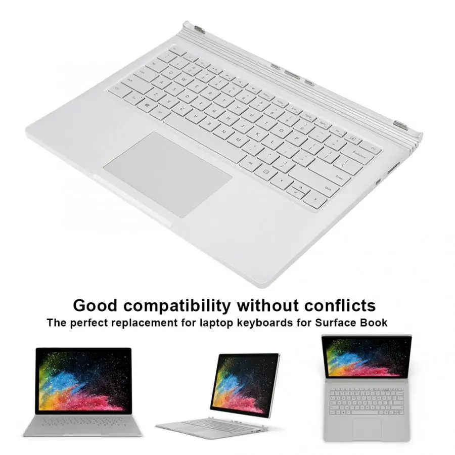 Сменная Клавиатура для ноутбука для microsoft Surface Book GTX 965M Модель 1785 серебристый