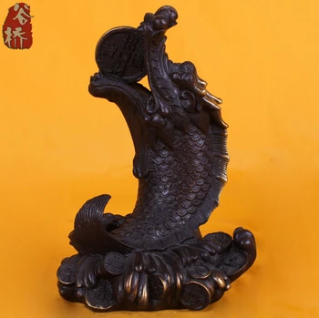 

---421+++Bronze sculpture, crafts fish money decoration lucky bronze sculpture, decoration