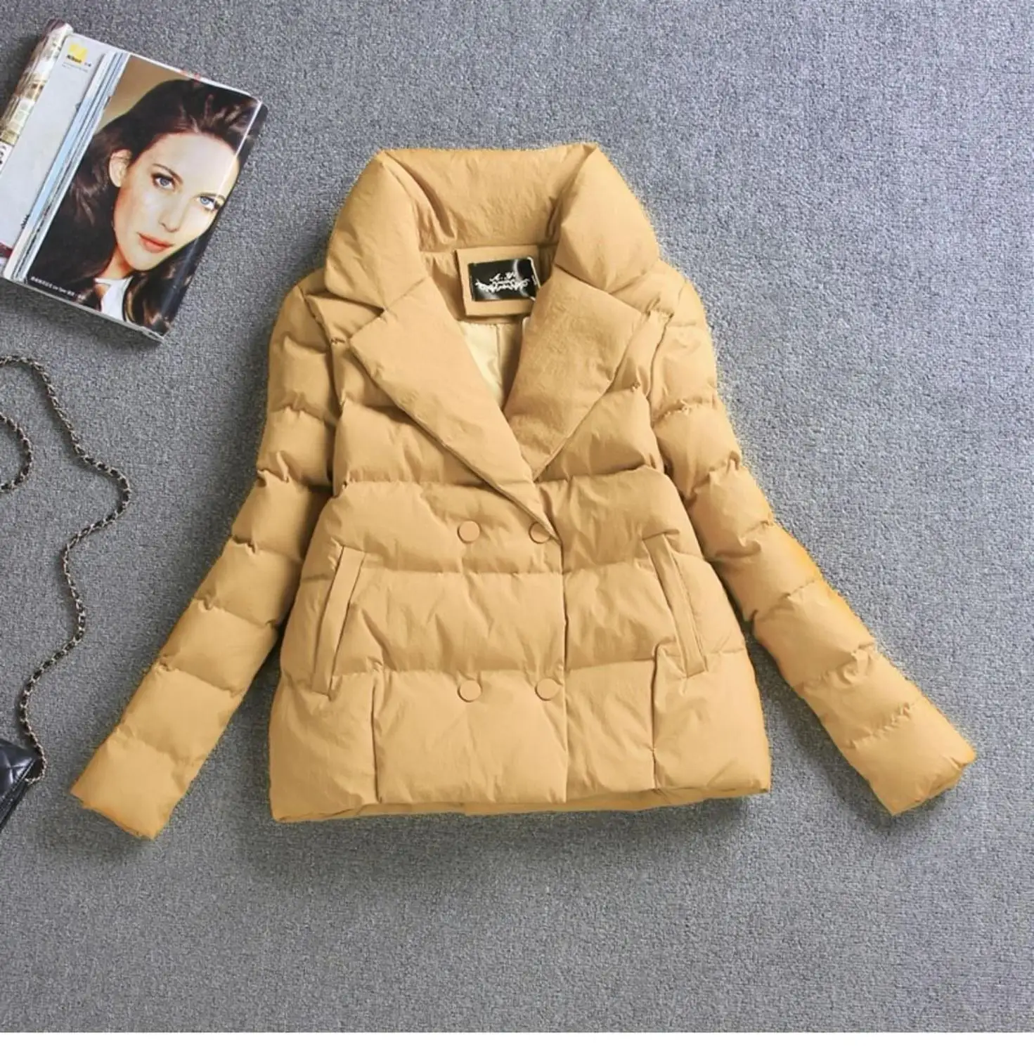 2023 Winter Women Jacket Coat Cotton Clothing Short  New Slim Ladies Warm Parka Black Sutdent Clothes