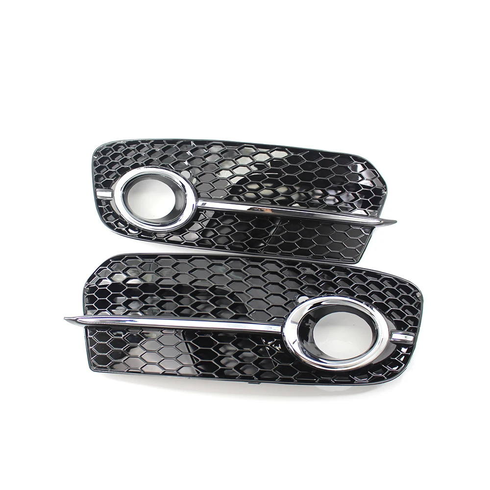 

1 Pair Fog Lamp Grille For Audi Q5 2009-2012 Car Front Fog Light Grill Frame Panel Cover Bezel Trim ABS Fog Lamp Grille 5